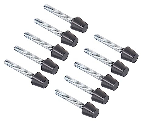 CoCud Knebelklemme Abgerundet Spindel Spitze M8 Gewinde Durchmesser 70mm Gesamte Länge Gummi Kopf Karbonstahl 10Stk