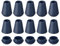 QUARKZMAN 20 Stück Glocken-Endstopper, Kordelstopper aus Kunststoff, Seilendverschluss, Seilverschlüsse, Knebelclip mit Deckel für Kordelzug, Schlüsselband, Rucksack, Marineblau