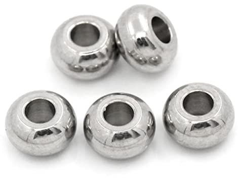 100 Stk Schlüsselanhänger Abstandshalter Aus Massiven Perlen Edelstahlperlen Perlen Zur Schmuckherstellung Lose Perlen Aus Metall Runde Perlen