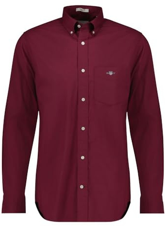 GANT Herren REG POPLIN Shirt Hemd, Wine Red,S