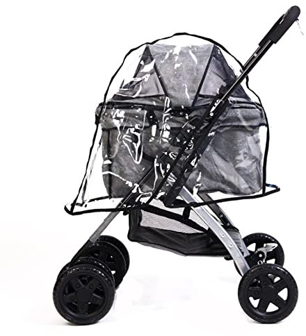 Hundewagen-Abdeckung, Hundewagen-Abdeckung, Regenschutz für Haustier-Kinderwagen, Faltbare, wasserdichte, transparente Abdeckung für Haustier-Hundekat
