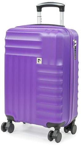 PIERRE CARDIN Soleil Valise – Bagage de voyage rigide avec 8 roulettes pivotantes à 360 degrés | Serrures TSA et poignée télescopique, violet, S, Valise