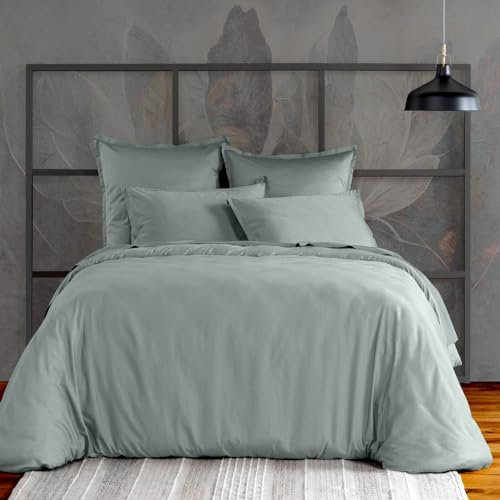 Housse de Couette 220x240 cm Satin de Coton Celadon