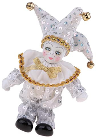 EHJRE Porzellan Narr Puppen Lustige Clown Serie Spielzeug Kinder Geburtstag Geschenk, Weiß