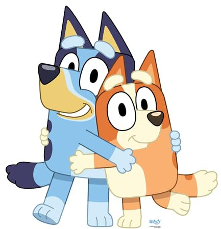 Star Cutouts SC4558 Pappaufsteller Bluey und Bingo – Bluey Theme Birthday Party – Bluey Birthday Supplies – Höhe 91 cm