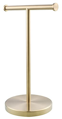 Porta Asciugamani, Barra Porta Asciugamani in Acciaio Inossidabile 304, Porta Asciugamani da Terra per Bagno, Senza Perforazione, Oro Spazzolato (Oro Spazzolato)