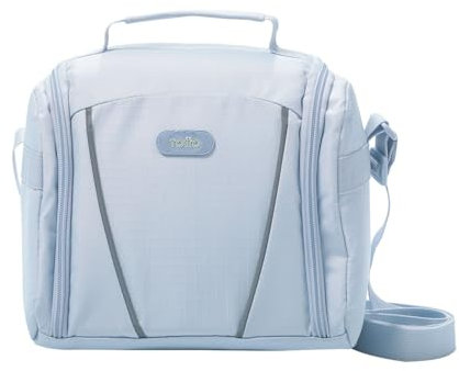 TOTTO - Bolsa Térmica Porta Alimentos 9 L, Modelo Devry, 25.5 x 20.5 x 18.5 cm, Bolsa Comida Trabajo, Apertura 180º, Asa de Mano, Correa Ajustable y Removible, Pasador para Ruedas, Color Halogen Blue