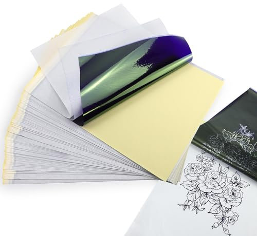 120 Blätter Tattoo Zubehör Tattoo Transferpapier, TATELF Tattoo Stencil Papier Transferpapier für Tattoos, 4 Schichten A4 Größe