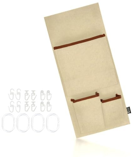 GranHin Gardinenorganizer Garda - Organizer für Camper, Wohnmobil und Wohnwagen (beige, L: 55cm x 24cm)