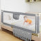Willonin Barrera de cama de 180 cm, protección contra caídas, regulable en altura 70-105 cm, barrera de cama para niños pequeños, barrera de cama con red ventilada, fácil de montar (180 cm, gris)