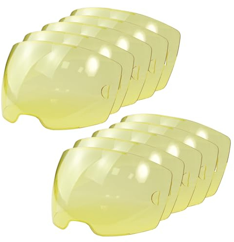 AQBB 10 Stück 0700000803 Bernsteinfarbene Frontdeckellinse, Kompatibel Mit ESAB Sentinel A50 Schweißhelm, Sichtbare Linse, X 5, 9 Cm