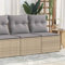 qohoio 2-TLG. Garten-Sofagarnitur mit Kissen Garten LoungemöBel Set Lounge Sofa Outdoor Gartenlounge TerrassenmöBel Beige Poly Rattan Akazie - 3325245