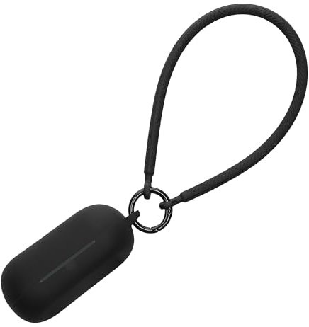 kwmobile Case Compatible with Sony WF-C700N - Silicone Headphones Cover with Hand Strap - Black