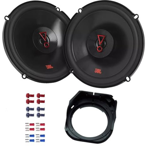 JBL Stage3 627F Lautsprecher mit Einbauset passend für Mercedes C-Klasse Limo (W202) 1993-2000 Heckablage 450W 165mm 2 Wege Koax