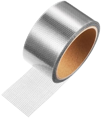 MANICAF Fliegengitter Reparatur Set, 5 cm x 4,5 m Fliegengitter Reparatur Klebeband, Selbstklebend Glasfaser Reparaturband, Strong Adhesive Screen Repair Tape, Grau