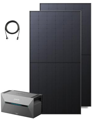 Anker SOLIX Balkonkraftwerk mit Speicher (1170W | 1600Wh), Solarbank 2 Plus 2 MPPT für bis zu 2 Solarpanels, 1600Wh Speicher für Balkonkraftwerk, 2x 585W Topcon Solarpanel, 9,6kWh Kapazität