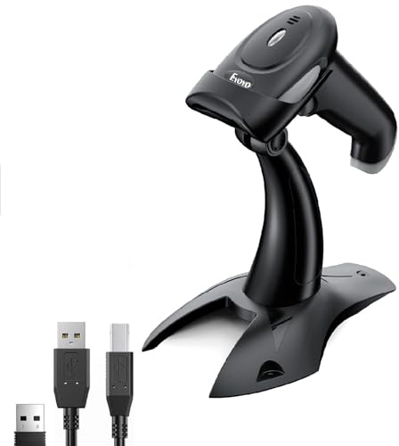 Eyoyo Handheld 2D 1D QR Bluetooth Wireless Barcode Scanner with Stand | 3-IN-1 2.4G Wireless&Bluetooth&Wired USB, Handsfree Bar Code Reader Compatible with iPhone, Mac, Android, Store, Warehouse