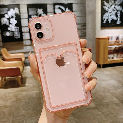 Clear Phone Case For iPhone 11 12 13 14 15 Pro Max XR X XS SE 2020 7 8 Plus Soft Shockproof Bumper Back Cover,Pink,For iPhone 13