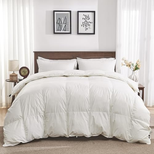 Oaken-Cat Goose Feather Down Comforter King Size, All Season Duvet Insert