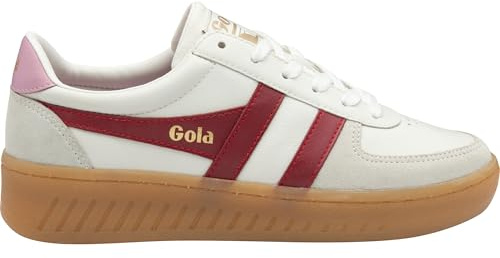 Gola Women's Grandslam Elite Sneaker, White/Deep Red/Candy/Gum, 9.5