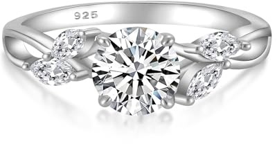 YL Bague de Fiançailles en Moissanite Argent 925 pour Femme Bague de Promesse de D Couleur VVS1 1CT Moissanite pour Anniversaire(Taille 57