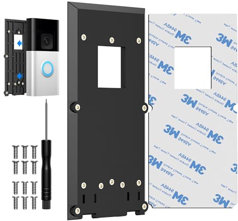 No-Drill Doorbell Mount Compatible with Video Doorbell 1/2/(2020 Release)/3/3 Plus/4 & Battery Doorbell Plus/Pro, Strong Adhesive Doorbell Holder Mounting Bracket Accessories for Apartment,Home,Office