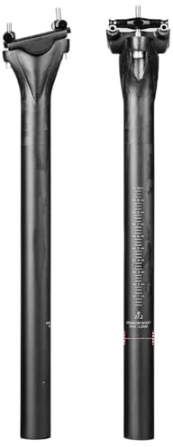 XPKHVZVLQ Fahrrad Carbon Sattelstütze 135g Ultra Licht 27,2 30,9 31,6mm 300 350 400mm MTB Rennrad Fahrrad Zubehör(27.2X400MM)