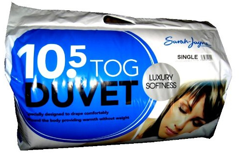 Hollowfibre Polycotton Single Duvet/Quilt, 10.5 Tog