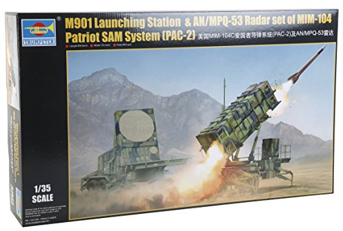 Trumpeter 01022 - Modellbausatz M901 Launching Station und AN/MPQ-53 Radar Set of MIM-104 Patriot Sam System PAC-2, grau, Mittel