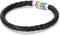 JewelryWe Lederarmband LGBT Regenbogen Armband: Homosexuell LGBTQ Gay & Lesbian Pride Schwarz Geflochten Leder Manschette Armreif mit Edelstahl Magnetverschluss Schmuck Geschenk für Herren Damen