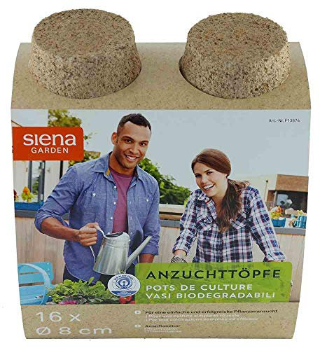 Siena Garden Anzuchttöpfe 8cm rund 16 Stück
