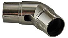 19mm & 28mm Single Corner Bay Window Curtain Pole Elbow Joint Connector Bracket Rod (Brushed chrome, 28mm Diameter Poles)