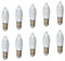 netSells AUSWAHL 8V - 55V 10er Set - 34V 3W Topkerze Riffelkerze Spitzschaftkerze - für Schwibbogen u. Lichterketten - für INNEN - für 7 Brennstellen - klar