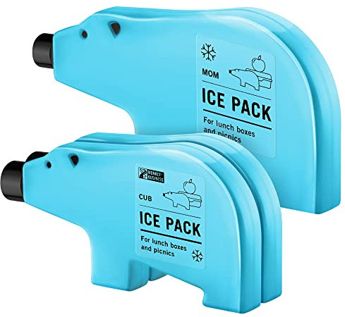 Monkey Business Kinder-Eisbeutel für die Lunchbox/wiederverwendbare Eisbeutel/perfekt für die Lunchbox Ihres Kindes/lustige Gefrierbeutel (Blue Bear Family)