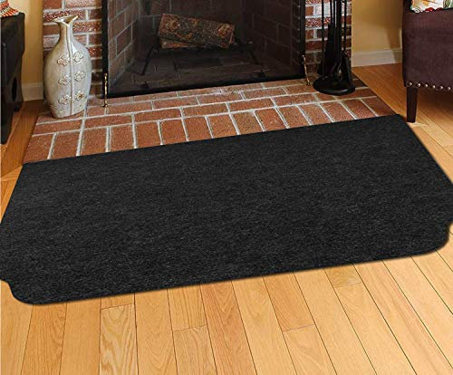 Together-life Fire Resistent Fireplace Hearth Rug, Rectangular Hearth Pad Polyester Trim Non Slip Mat Protects Floors Patio from Sparks Embers(50 x 36(B))