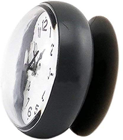Fliyeong 7 cm étanche cuisine salle de bain douche horloge ventouse murale sans tic-tac chambre horloge noire créative et utile