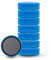 MAUL Magnet MAULsolid, SB-Verpackung – bruchsichere und kleine Magnete für einen vielseitigen Einsatz – Magnet rund mit modernem Design – Ø 20 x 7,5 mm – 8er Pack – blau