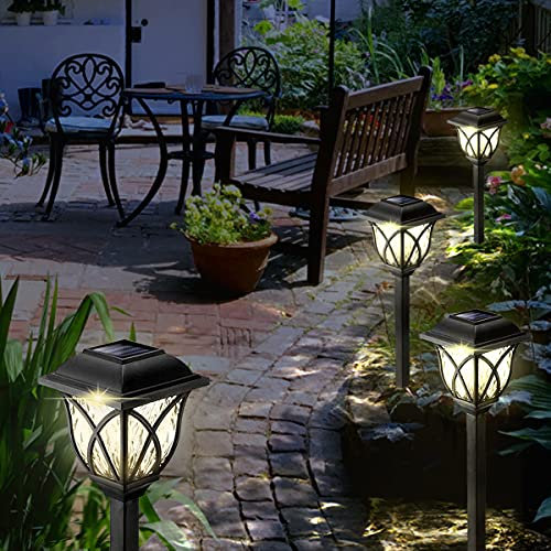 Görvitor Solarleuchten Garten, 6 Stück LED Warmweiß Solar Gartenleuchte für Außen mit IP44 Wasserdicht, Solar Wegeleuchte Dekorative Licht Solarlampen für Außen Garten Landschaft Rasen Gehweg