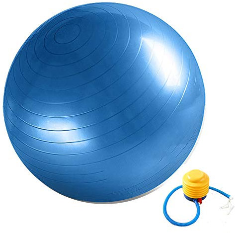 joofang Gymnastikball Fitnessball Sitzball Sportball Anti-Burst inkl Ballpumpe Dicker Robuster 300kg Belastbarkeit Balance Pilates Yoga Ball für Büro Zuhause Gym Ball(55cm,Blau)