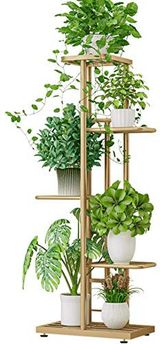 Decdeal Scaffale per Fioriera a 5 Livelli,Scaffale Porta Piante,Scaffale per Vasi da Vaso,Supporto per Fioriera in Metallo,Scaffale per Stoccaggio Resistente per Piante