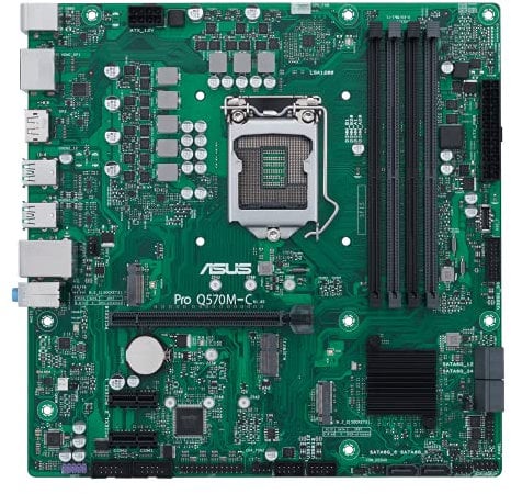 ASUS Pro Q570M-C/CSM LGA1200 (Intel 10th&11th Gen) mATX Commercial Motherboard (PCIe 4.0,1 LAN,Front Panel USB 3.2 Type-C, Intel vPro,2X DP,TPM 2.0 IC,COM debug Header,self-Recovering BIOS,ACCE)