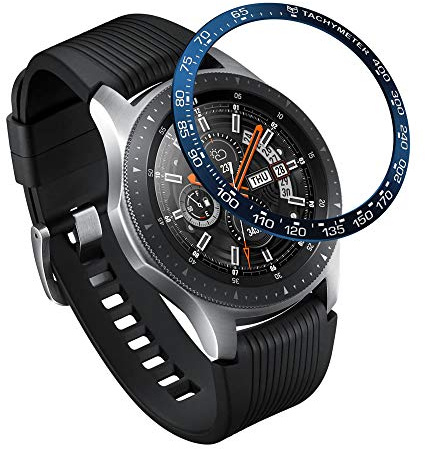 AISPORTS Lünette Kompatibel mit Samsung Galaxy Watch 46mm Lünette, Selbstklebende Abdeckung Kratzfest Edelstahl Metalllünette Styling Zifferblatt Schutzhülle für Samsung Gear S3 Frontier/Classic