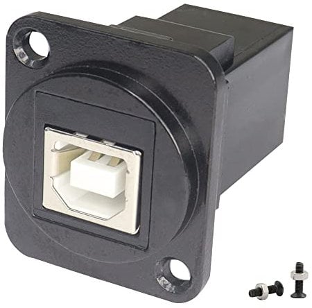 QIANRENON USB B to A Panel Mount Print Adapter USB B Female to USB 2.0 female Printer Data Connector,For peripheral device printer scanner fax machines phone external hard drive
