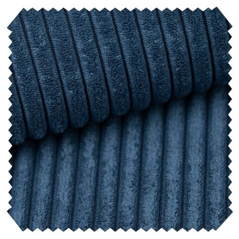 novely® PORTO - Polsterstoff in Breitcord-Optik - Ultraweicher Möbelstoff - Pflegeleichte Meterware 1 lfm Farbe: 05 Blau