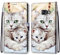 Mo-Somnus Kompatibel mit Samsung Galaxy A3 2016 / A310 Hülle, Leder Handyhülle mit Kartenfach Geld Slot Ständer PU Ledertasche Flip Brieftasche Magnetische Schutzhülle Case Etui (Katzen 2)