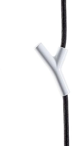 Depot4Design Wardrope Garderobe, Hänge-Seilgarderobe, Polyamid, Zamak, Seil Schwarz, 4 Haken Weiß, 8085626