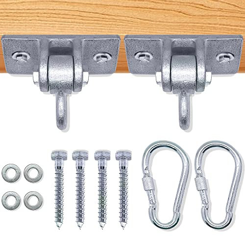 Royal Oak Easy Hang Swing Set Hangers, Porch Swing Hanging Kit, Playground, Hammock, Yoga Swing, Heavy Duty Brackets with Hanging Snap Hooks, Indoor Outdoor Mounting Hardware & Accessories - Set of 2