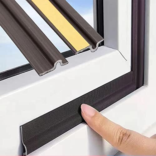 BJQCTOW 19.7Pies Burlete ventana corredera tira de sellado burletes para ventanas y puerta,Protector frio aislante termico anti ruido guarda polvo para ventanas y puerta (Marrón)