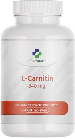 L-Carnitin Tabletten Hochdosiert – 840 mg pro Tagesdosis – 60 Tabletten - Acetyl L-Carnitin Nahrungsergänzungsmittel – Ohne Zusatzstoffe – Laborgeprüft – Hergestellt in EU