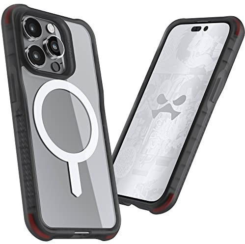 Ghostek COVERT Clear iPhone 14 Pro MagSafe Case Protective Phone Cover with Anti-Yellowing Protection and Compatible with Apple Mag Safe Accessories Designed for 2022 Apple iPhone 14Pro (6.1) (Smoke)
